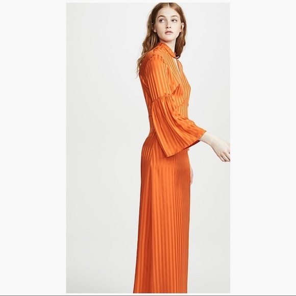 NWT Heartmade by Julie Fagerholt Silk Hylin Dress Orange - Picture 4 of 16